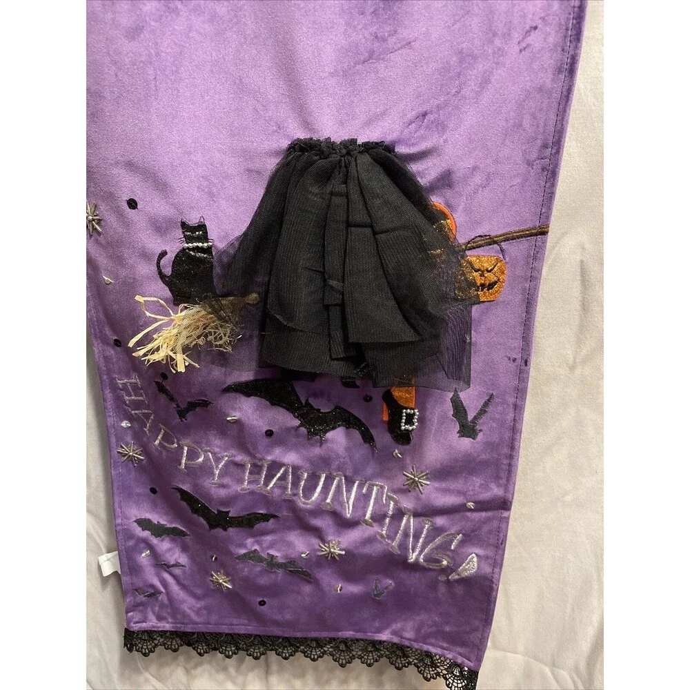 3D Witch Legs & Broom Halloween Table Runner 14”x72